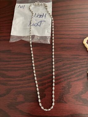 Polished Silver Bead Necklace – Shiny Silver Finish